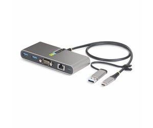 USB-hub - StarTech.com 2-Port USB-C/USB-A Hub with GbE and RS232 Serial 2x USB-A - hub - 2 ports USB-hub - 2 porter - Grå - 5G2A1SGBB-USB-C-HUB