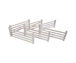 Leketøy - Kids Globe 6 Wooden Fences 1:24 White - 610229