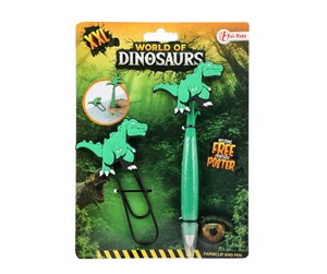 Skole - Toi-Toys Dinosaur Mega Paperclip with Pen - 46054A