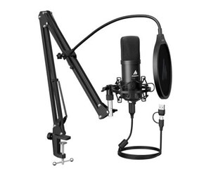 Mikrofon - Maono Microphone with stand  A04E (black) - A04E