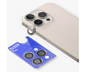 Mobil - Beskyttelsesglass - Blueo Sapphire Crystal Stainless Steel Camera Lens Protector - grey - iPhone 15 Pro - BSCL-I15PRO-GREY