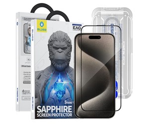 Mobil - Beskyttelsesglass - Blueo Sapphire Screen Protector With Applicator - iPhone 15 Pro - BSSP-I15PRO