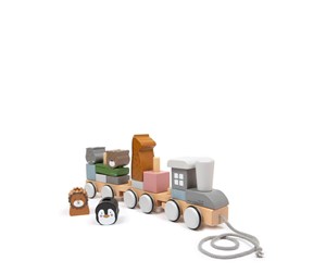 Babyleker - Smallstuff Stacking Train Wooden - Zoo - 40041-02