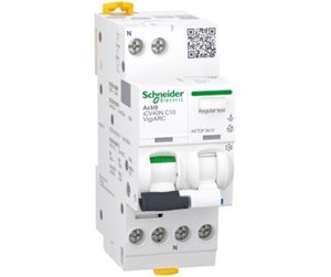 Komponenter for switchboxes og skap - Schneider Electric Spark detector/arc monitor MCB+RCD+AFD 1PN C10A 30mA iC40N VigiARC - A9TDF3610