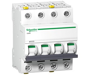 Komponenter for switchboxes og skap - Schneider Electric Acti9 iC60N 4P 20A double terminal C-characteristic 6/10kA 400V width 72mm - A9F04420