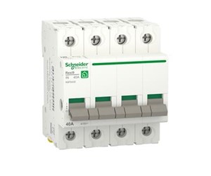 Komponenter for switchboxes og skap - Schneider Electric Resi9 XP Load disconnector/main switch 4P 40A 72mm - R9PS440