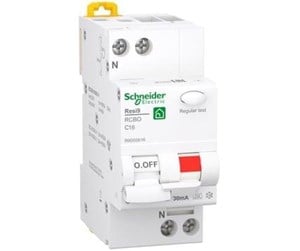 Komponenter for switchboxes og skap - Schneider Electric Resi9 XP RCBO/combination switch 1PN C-characteristic 16A 6kA 30mA class A 36mm - R9D55616