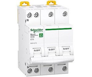 Komponenter for switchboxes og skap - Schneider Electric Resi9 XP MCB/circuit breaker 3PN C-characteristic 13A 6kA 54mm - R9P19713