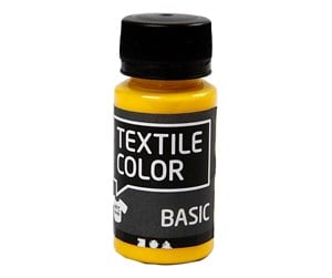 Kreative leker - Creativ Company Textile Color Semi-opaque Textile Paint - Primary Yellow 50ml - 34203