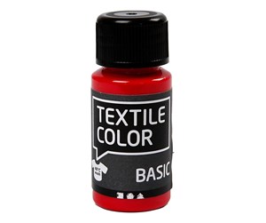 Kreative leker - Creativ Company Textile Color Semi-opaque Textile Paint - Primary Red 50ml - 34208