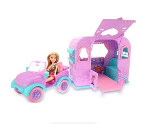 Dukker, Bamser & Utstyr - Zuru Sparkle Girlz - Doll w. Jeep And Caravan (100176) - 100176