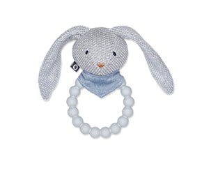 Babyleker - Smallstuff - Rattle Silicone Ring w. Knitted Bunny - 40008-51