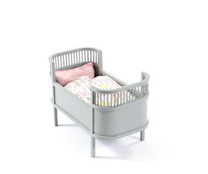 Dukker, Bamser & Utstyr - Smallstuff  Doll Bed - Grey - 51000-09