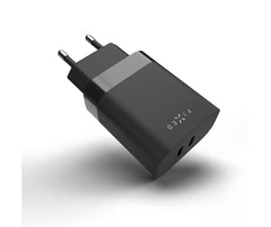 Mobil - Adaptere og ladere - FIXED Super Fast Charger 2xUSB-C PD 3.0 35W Black - FIXC35-2C-BK