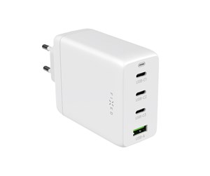 Mobil - Adaptere og ladere - FIXED Super Fast GaN Charger 100W 3xUSB-C + USB-A White - FIXCG100-3CU-WH