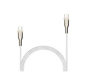 USB - FIXED METAL series 100W USB-C/C braided cable 2m White - FIXDB-CC2-WH