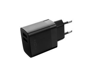 Mobil - Adaptere og ladere - FIXED Home Charger 2x USB-A 17W/Lightning cable 1m Black - FIXC17N-2UC-BK