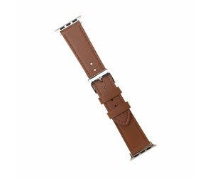 Smartklokke - Tilbehør - FIXED Leather Strap for Apple Watch 42/44/45/49mm Brown - FIXLST-434-BRW