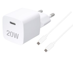 Mobil - Adaptere og ladere - Vivanco Fast 1xUSB-C PD 20W Home Charger+USB-C cable White - 4008928640083