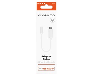 Diverse kabel - Vivanco Audioadapter USB-C to 3.5mm female 10cm White - 4008928617641