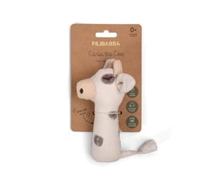 Babyleker - Filibabba - Linen rattle - Cow - FI-02806