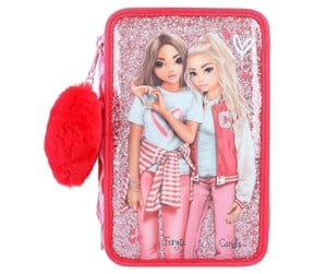 Skole - Depesche TOPModel - Trippel Pencilcase with plush heart - ONE LOVE - 0412230