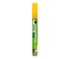 Kreative leker - Creativ Company Glass and Porcelain Pen Glitter Semi-Opaque - Yellow - 31300