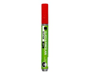 Kreative leker - Creativ Company Glass and Porcelain Pen Glitter Semi-Opaque - Red - 31303