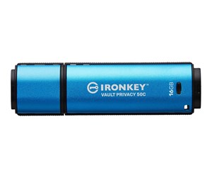 Minnepenn - Kingston IronKey Vault Privacy 50C - USB flash drive - 16 GB - TAA Compliant - 16GB - Minnepenn - IKVP50C/16GB