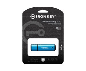 Minnepenn - Kingston IronKey Vault Privacy 50C - USB flash drive - 8 GB - 8GB - Minnepenn - IKVP50C/8GB