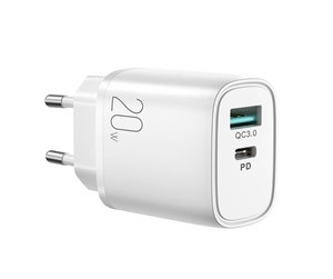 Mobil - Adaptere og ladere - Joyroom 20W Dual-Port (QC3.0+PD) Charger L-QP2011 (white) - L-QP2011 White