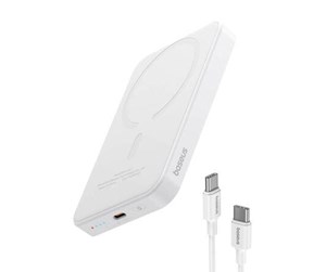 Nødlader - Baseus Magnetic Mini Powerbank 5000mAh 20W (White) Nødlader - Hvit - 5000 mAh - P10022107223-00