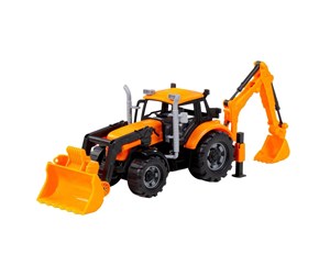 Leketøysbil - Cavallino Toys Cavallino Tractor with Loader and Excavator Yellow Scale 1:32 - 1242FM04