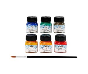 Kreative leker - Creativ Company Glass and Porcelain Paint Clear Color 6 pcs. - 31406