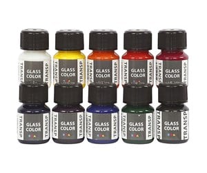 Kreative leker - Creativ Company Glass Color Transparent Glass Paint Color 10x30ml - 31680