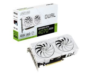 Grafikkort - ASUS GeForce RTX 4070 SUPER DUAL EVO White - 12GB GDDR6X RAM - Grafikkort - 90YV0KC9-M0NA00