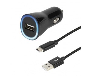 Mobil - Adaptere og ladere - Vivanco Car Charger 2.1A + USB-C cable Black - 4008928600032