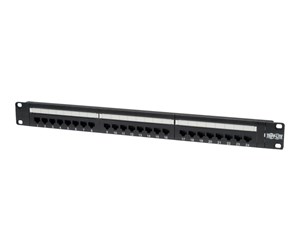 Tilbehør - Tripp Lite 24-Port Cat6 Cat5 Patch Panel Feed Through Rackmount 568A/B RJ45 1URM TAA - patch panel - 1U - 19" - N254-024