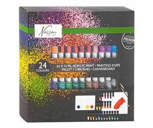 Skrive- & Tegneverktøy - Creative Craft Group Nassau Classic Acrylic Paint Set 24x12ml - AR0749/GE