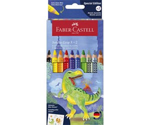 Skrive- & Tegneverktøy - Faber Castell - CP Jumbo Grip dino 8+2 cardboard wallet - 110922