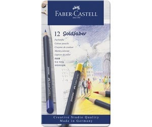 Skrive- & Tegneverktøy - Faber Castell - Colour pencil Goldfaber tin (12 pcs) - 114712