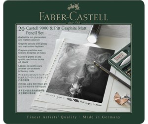 Kreative leker - Faber Castell Faber-Castell Pitt Graphite Matt & Castell 9000 Set - 115224