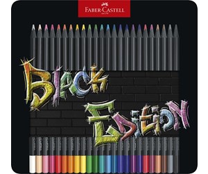 Skrive- & Tegneverktøy - Faber Castell Colour Pencils Black Edition tin (24 pcs) - 116425