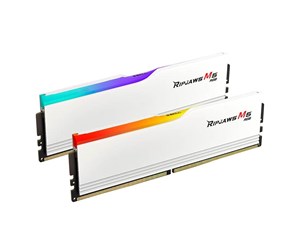 RAM - G.Skill Ripjaws M5 RGB DDR5-5200 - 32GB - CL40 - Dual Channel (2 pcs) - Intel XMP - Hvit med RGB - F5-5200J4040A16GX2-RM5RW