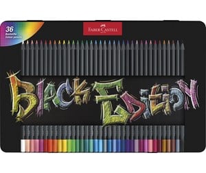 Kreative leker - Faber Castell - Colour Pencils Black Edition tin (36 pcs) - 116437