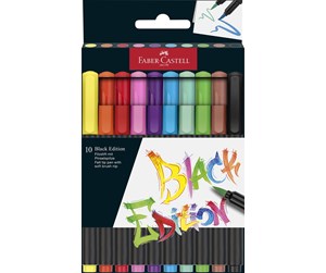 Skrive- & Tegneverktøy - Faber Castell Brush pen Black Edition set (10 pcs) - 116451