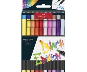 Skrive- & Tegneverktøy - Faber Castell - Brush pen Black Edition set (20 pcs) - 116452