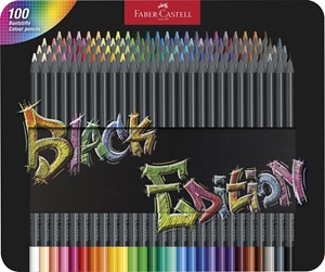 Skrive- & Tegneverktøy - Faber Castell Colour Pencils Black Edition tin (100 pcs) - 116490