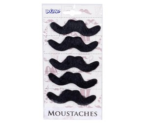 Leketøy - Boland Stick-on mustaches 5 pcs. - 54414