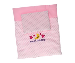 Dukker, Bamser & Utstyr - Johntoy Baby Rose Doll Blanket and Pillow Set - 27537